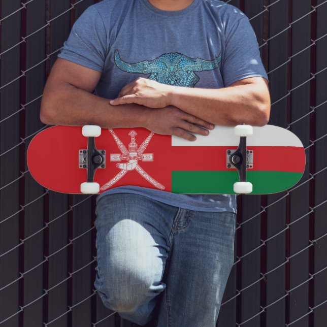 Omans flagga mini skateboard bräda 18,5 cm (Utomhus 3)
