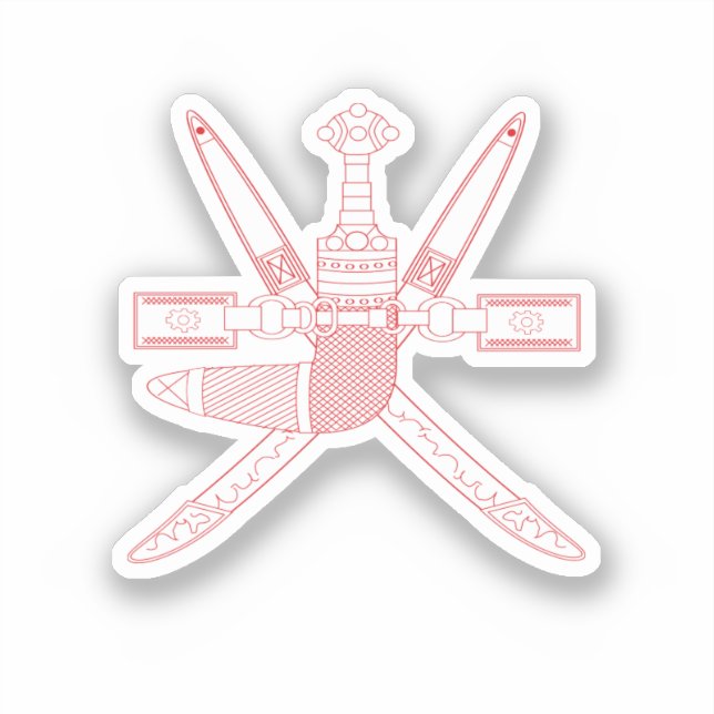 Omans nationalemblem klistermärken (Framsida)
