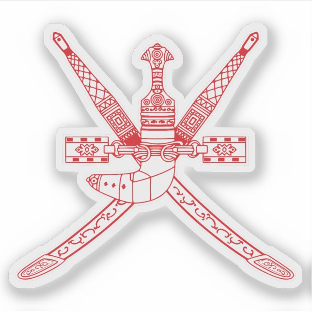 Omans nationella emblem klistermärken (Framsida)