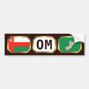 Omanska flaggans kartkoddekal bildekal