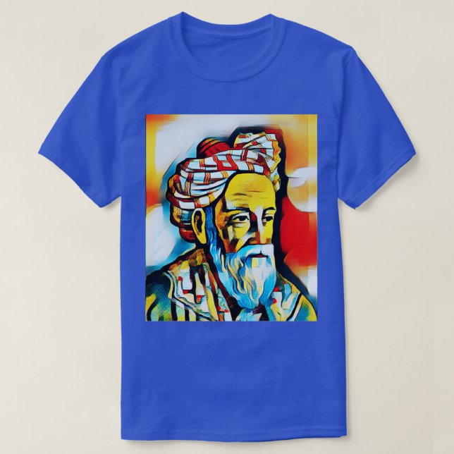 Omar Khayyam Abstrakt Porträtt Omar Khayyam Artwor T Shirt (Design framsida)