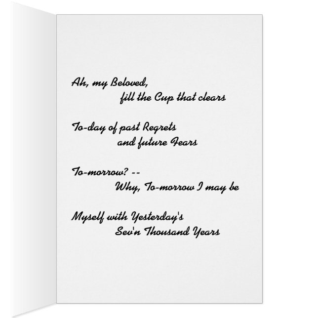 Omar Khayyam Hälsningskort (Insidan (Höger))