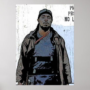 Omar Little the Wire Character Art Michael K Willi Poster