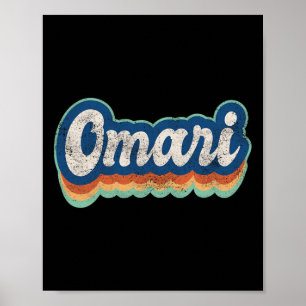 Omari First Namn Boy Vintage Stil 70-talet Persona Poster