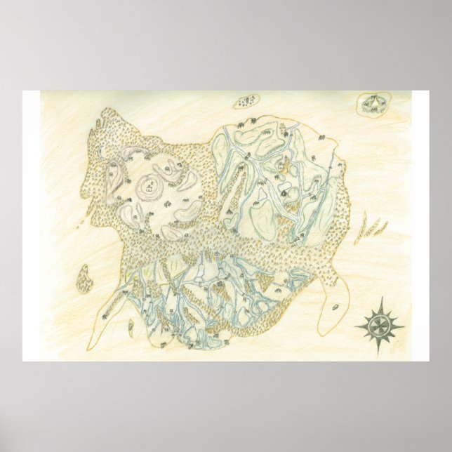 Omärkt Karta i Trino Poster (Framsidan)