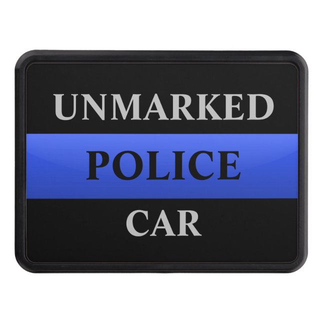 Omärkt polisbil Thin Blue Line Hitch Cover Dragkroksskydd (Framsidan)