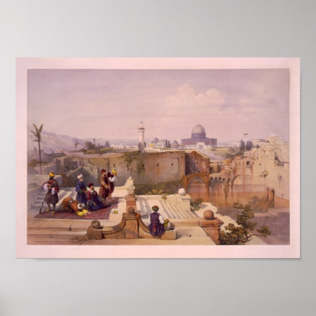 Omars moské, som visar templets plats poster (Framsidan)