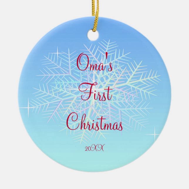 Omas första jul snöflinga ornament (Framsidan)