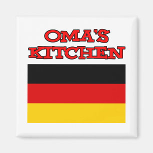 Omas Kitchen Grandma German Flagga Magnet