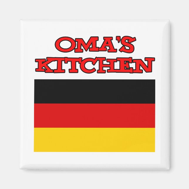 Omas Kitchen Grandma German Flagga Magnet (Framsidan)