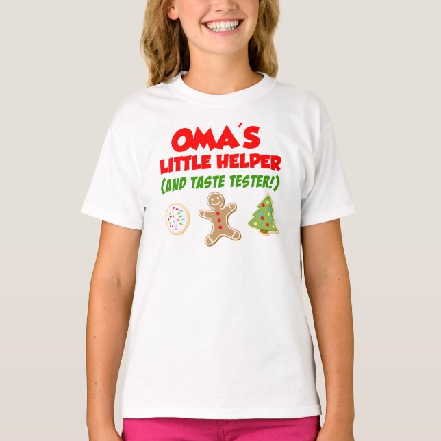 Omas lilla hjälpredjulkookies t shirt (Framsida)