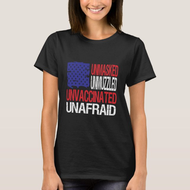 Omaskerad ovaccinerad ovaccinerad ovaccinerad t shirt (Framsida)