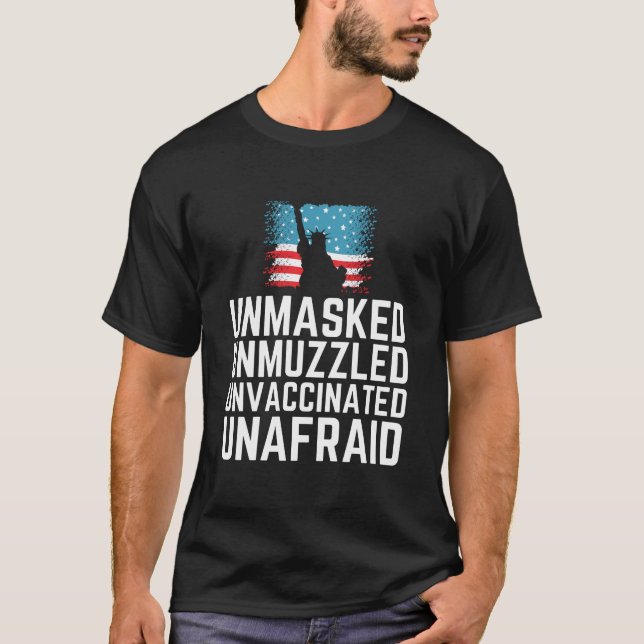 Omaskerad ovaccinerad ovaccinerad ovaccinerad t shirt (Framsida)