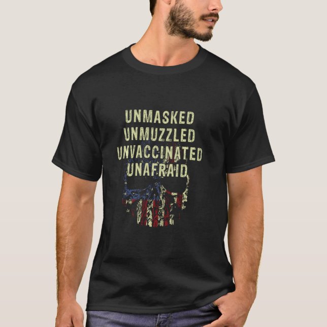 Omaskerat, ovaccinerat, ovaccinerat, oskadd hudull t shirt (Framsida)