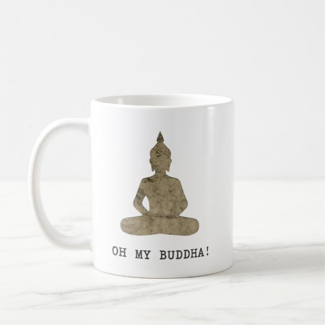 OMB Oh min buddha humorsilhouette Kaffemugg (Vänster)