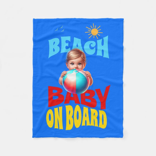 ombord på Beach Baby Fleecefilt (Framsidan)