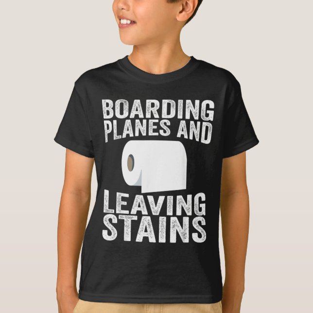 Ombordstigning På Plan Och Kvarlämnande Fläckar T Shirt (Framsida)
