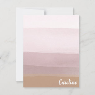 Ombre Abstrakt Watercolor Rand i Dusty Lilac Anteckningskort