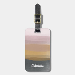Ombre Abstrakt Watercolor Rand i Dusty Lilac Bagagebricka