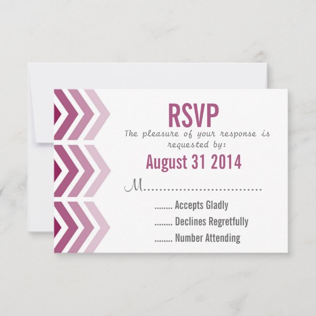 Ombre Arrows Modern Chevron Bröllop OSA Card Kort (Framsida)