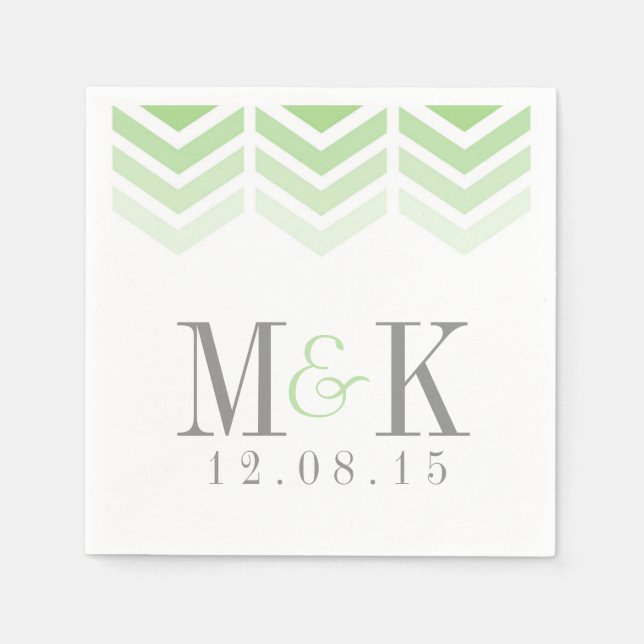 Ombre Arrows Modern Chevron Modern Monogram Napkin Pappersservett (Framsidan)