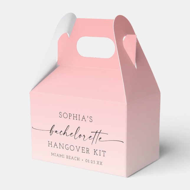 Ombre Bachelorette Party Hangover Kit Favor Box Presentaskar (Framsidan Sidan)