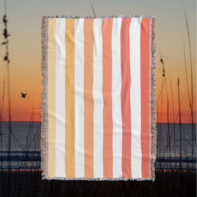 Ombre Beach Sunrise Rand Orange & Gult Glow Filt (Skapare uppladdad)
