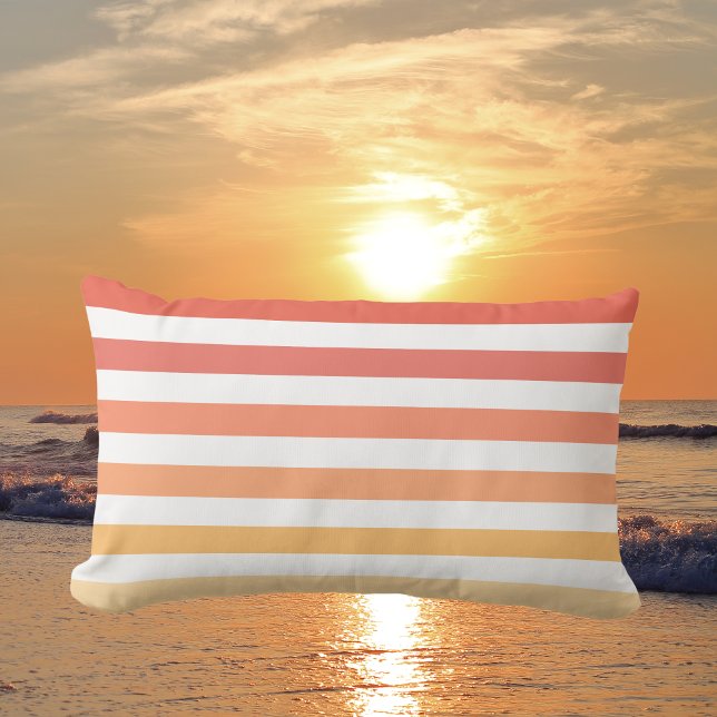 Ombre Beach Sunrise Rand Orange & Gult Glow Lumbarkudde (Skapare uppladdad)