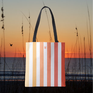 Ombre Beach Sunrise Rand & Personlig Monogram Tygkasse