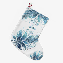 Ombre Blå Filigree Blad Personlig