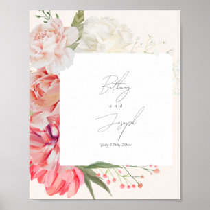 Ombré Blommigt Botanical Elegant bröllop Välkommen Poster