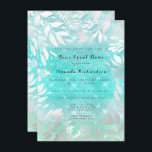 Ombre Blommigt Ram vid Blåhavet Himlar Glitter Inbjudningar<br><div class="desc">Utformningen har en dekorfärg för glitter blad. Elegantens skript i mjukt vitt avslutar utseendet. Behöver du hjälp med att spara datumformuleringen eller anpassningen? Kontakta mig via länken "Be denna designer" på den här sidan</div>