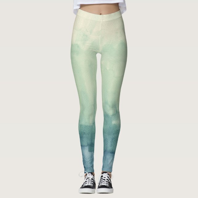 Ombre blue active bära leggings (Framsida)