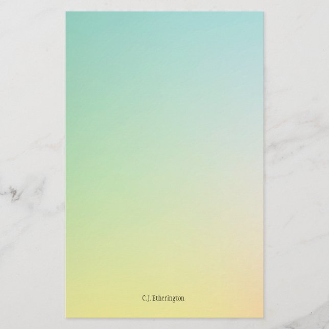 Ombre Blue/Gult-Personlig Brevpapper (Framsida)