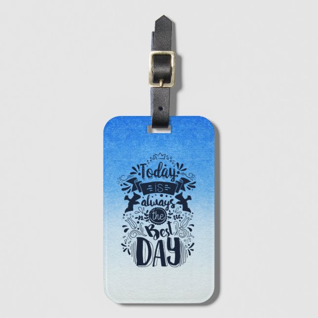 Ombre Blue och white Dive in i drömnyanser Bagagebricka (Framsida vertikal)