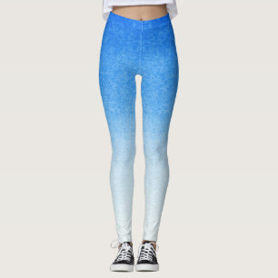 Ombre Blue och white Dive in i drömnyanser Leggings