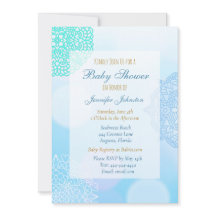 Ombre Blue, Teal and White Mandala Baby Shower