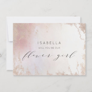 Ombre Blush Rosa Frostad Flower Girl Förslagskort