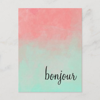 Ombre Bonjour Postcard Vykort