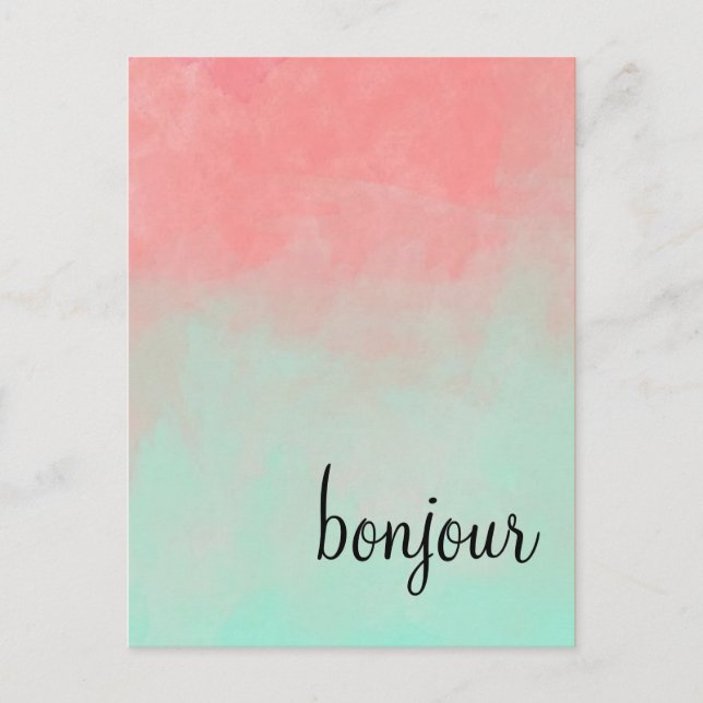 Ombre Bonjour Postcard Vykort (Framsida)