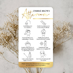 Ombré Brows White & Guld Salon Care Instructions Visitkort