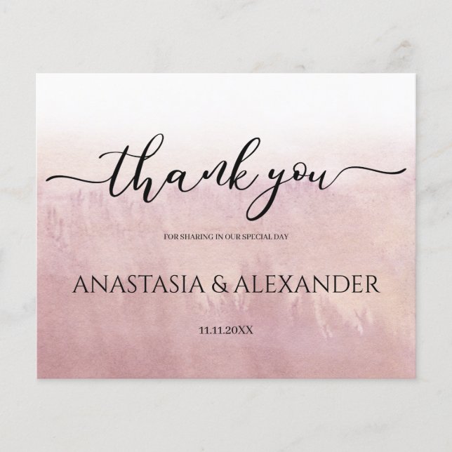 Ombre/Budget/ Tack You Card. Flygblad (Framsidan)