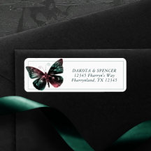 Ombre Butterfly | Judiska tonen Grönt Red Adress
