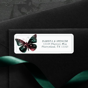 Ombre Butterfly   Judiska tonen Grönt Red Adress Returadress Etikett