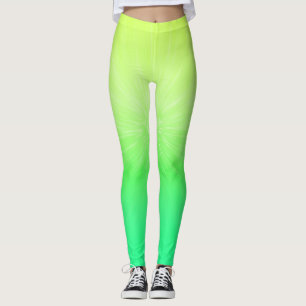 Ombre Chartreuse till Neon Grönt Leggings
