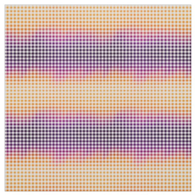 Ombre Check in Pumpkin Orange and Midnight Lila Tyg (Provkarta)