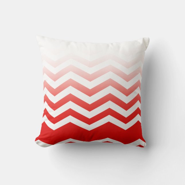 Ombre Chevron Stil!röd Kudde (Framsida)