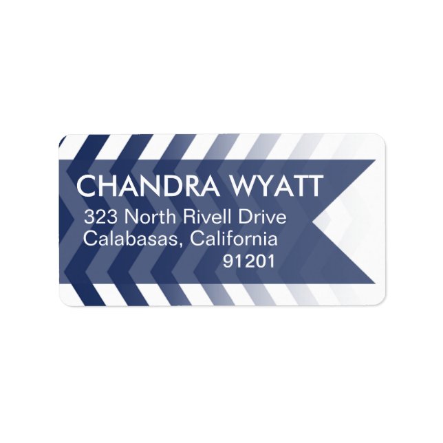 Ombre Chevron Stil! | Sjöfart Adressetikett (Framsidan)