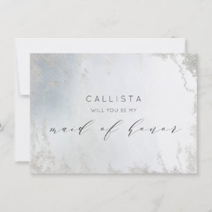 Ombre Dusty Blue Frost Maid of honor Frieri kort