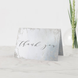 Ombre Dusty Blue Frosted Foil Personligt bröllp Ph Tack Kort
